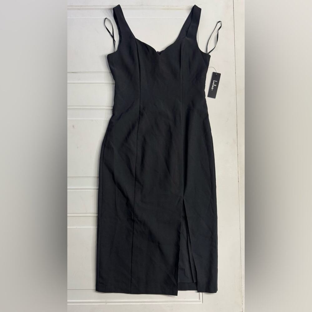 Lulu’s NWT Womens Sz S Take Me Out Tonight Black Midi Dress Sleeveless